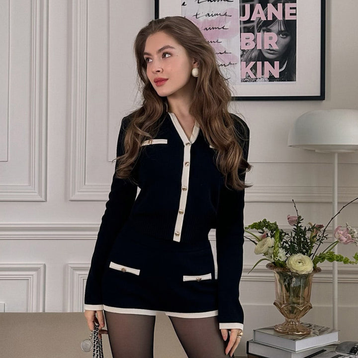 Damer Elegant Stickad Jumpsuit med Knapppdetaljering Mirla-Eva Jonsson