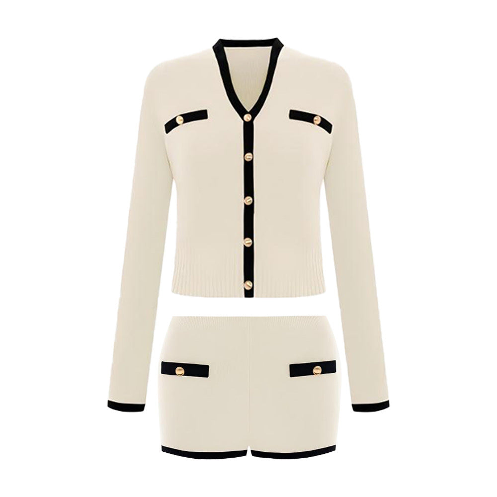 Damer Elegant Stickad Jumpsuit med Knapppdetaljering Mirla-Eva Jonsson