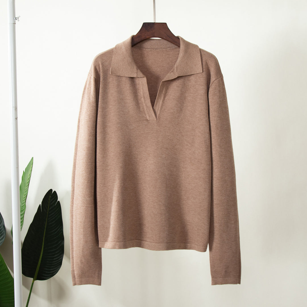 Damer Elegant Stickad Tröja med Polokrage Mirla-Eva Jonsson