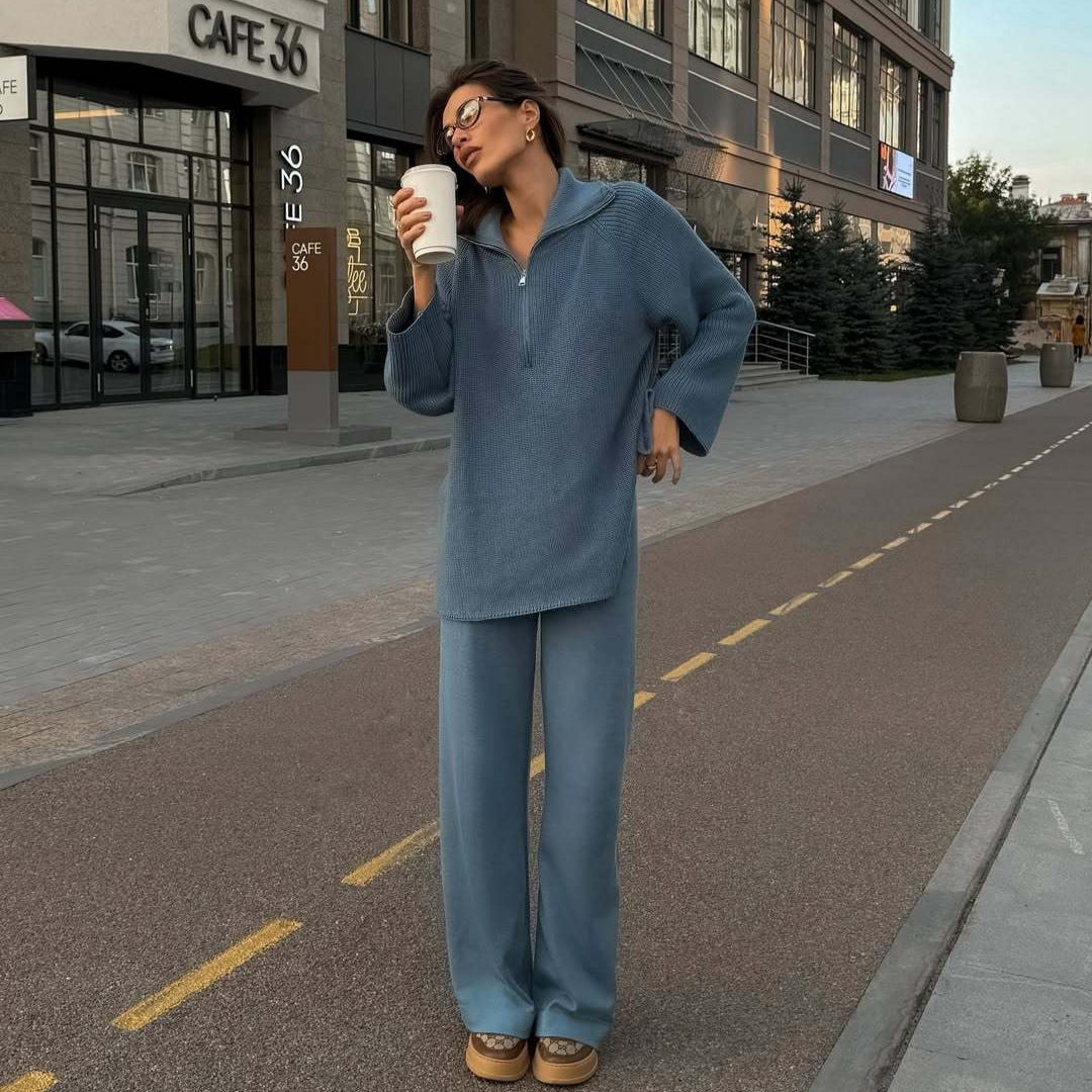 Damer Elegant Stickad jacka med huva och dragkedja Mirla-Eva Jonsson