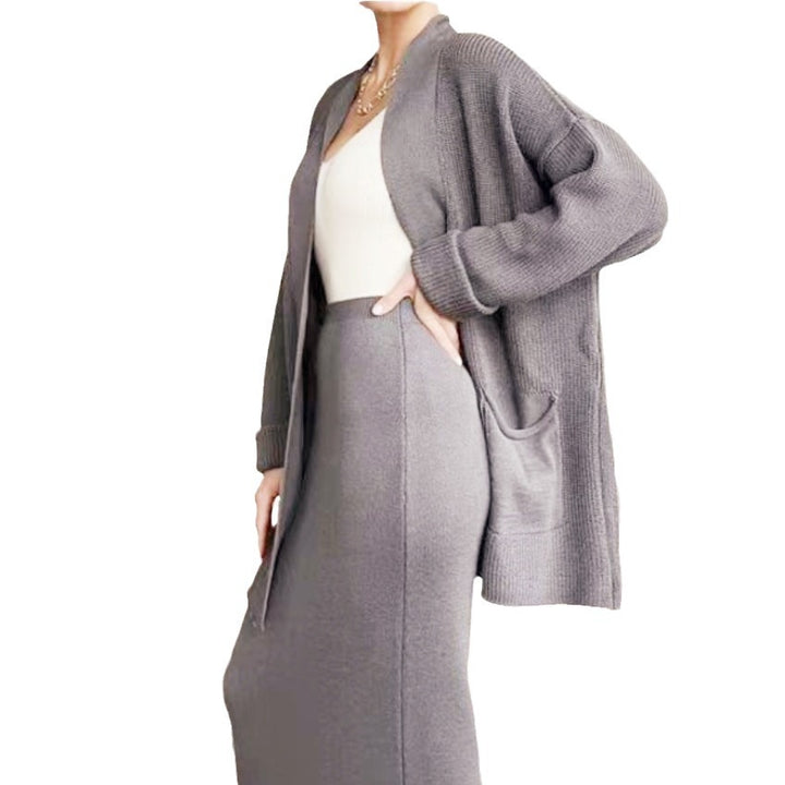 Damer Elegant Stickat Set med Ryggsprickor och Lätt Passform Eva Jonsson-Eva Jonsson