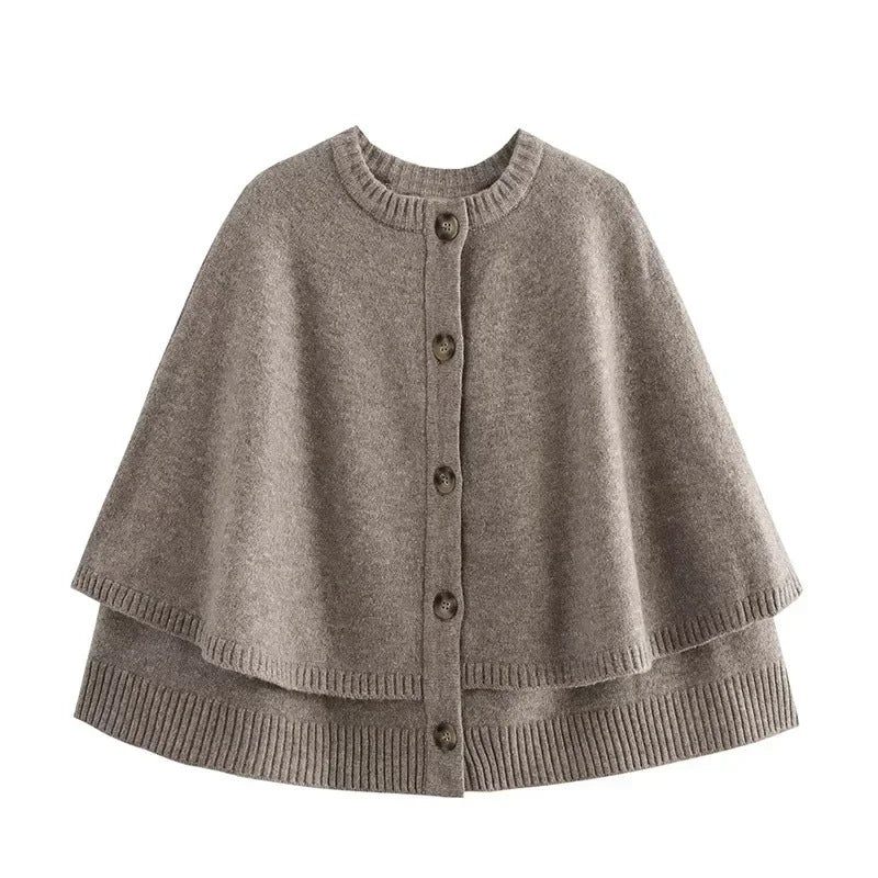Damer Elegant Stickcape med Knapplist Mirla-Eva Jonsson
