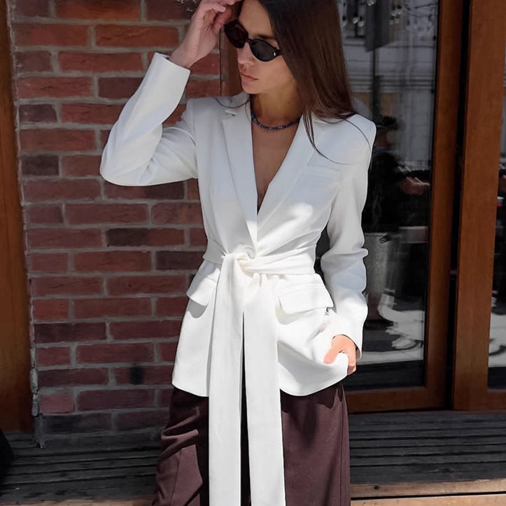Damer Elegant Tailored Blazer med Knutstängning Mirla-Eva Jonsson