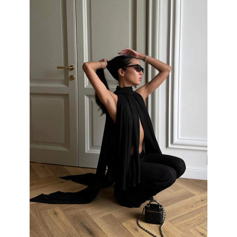 Damer Elegant Topp med flödande snitt och raffinerad halsduk Mirla-Eva Jonsson