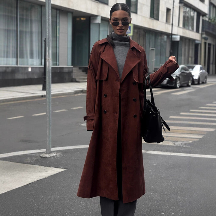 Damer Elegant Trenchcoat i mocka Eva Jonsson-Eva Jonsson