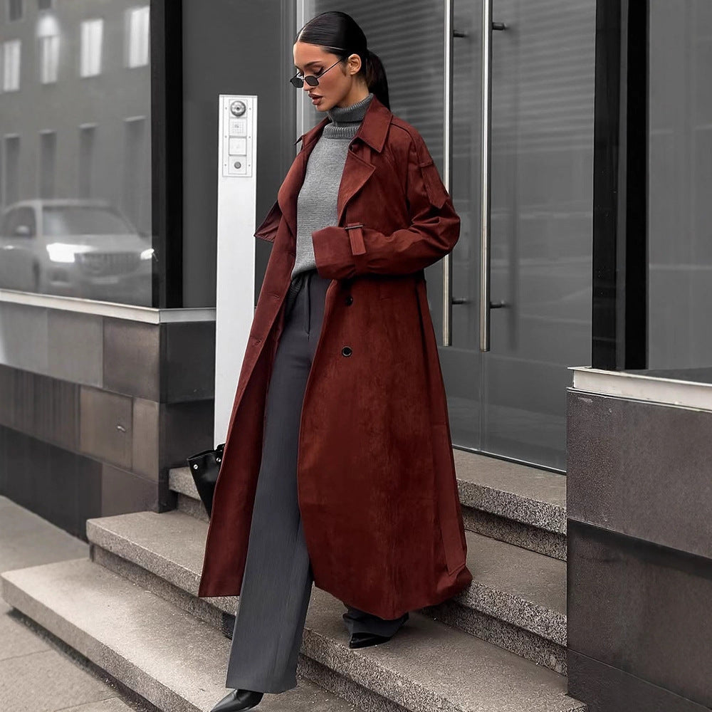 Damer Elegant Trenchcoat i mocka Eva Jonsson-Eva Jonsson