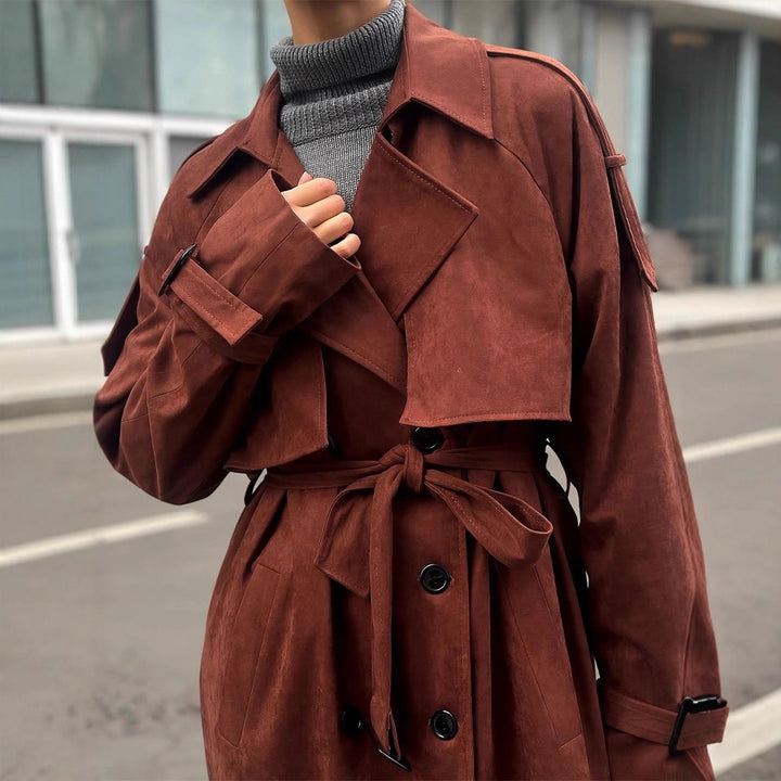 Damer Elegant Trenchcoat i mocka Eva Jonsson-Eva Jonsson