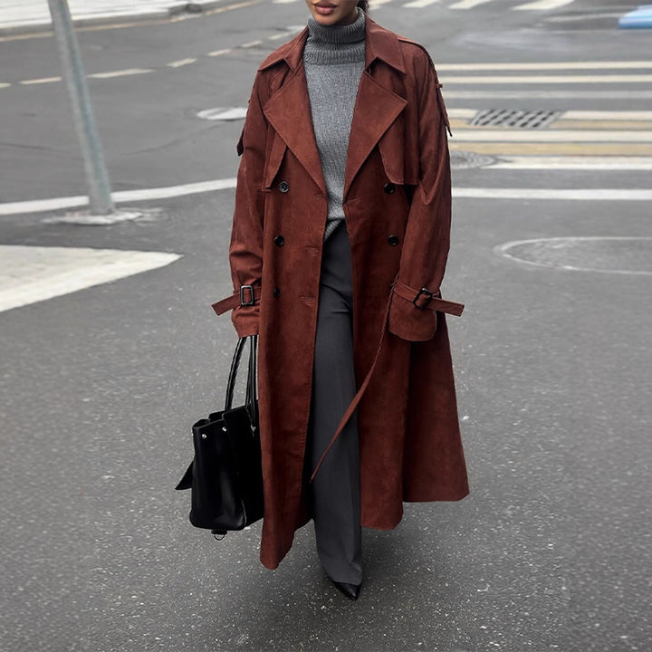 Damer Elegant Trenchcoat i mocka Eva Jonsson-Eva Jonsson