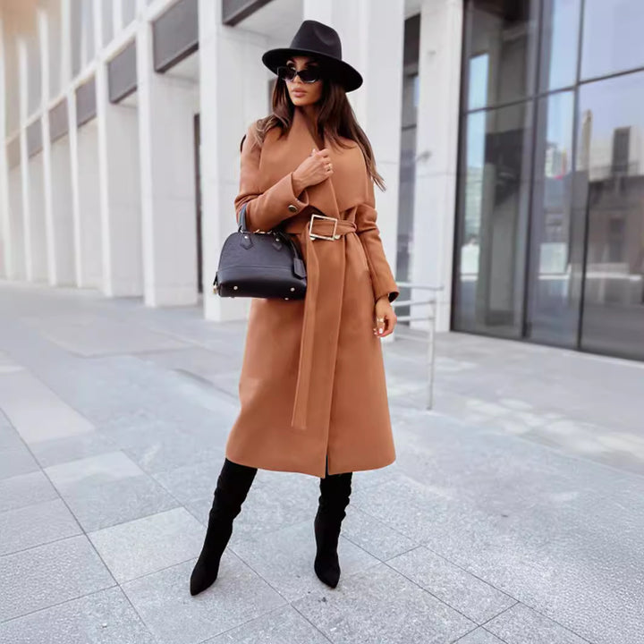 Damer Elegant Trenchcoat med bälte och strukturerad tyg Mirla-Eva Jonsson