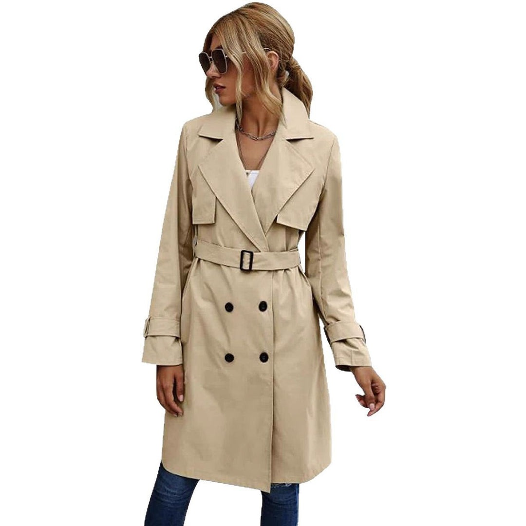Damer Elegant Trenchcoat med dubbelknapprad och stilkrage Mirla-Eva Jonsson