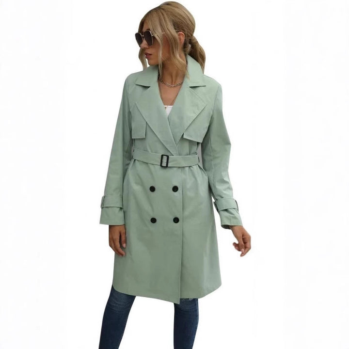 Damer Elegant Trenchcoat med dubbelknapprad och stilkrage Mirla-Eva Jonsson