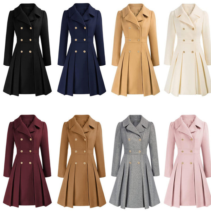 Damer Elegant Trenchcoat med figursydd skärning och plisserad detalj Mirla-Eva Jonsson