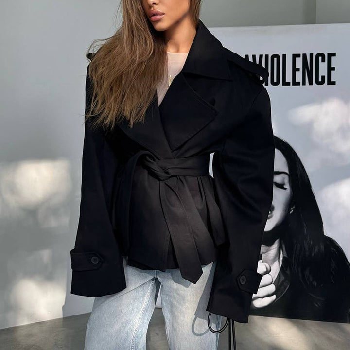 Damer Elegant Trenchcoat med midjebälte och vid passform Mirla-Eva Jonsson