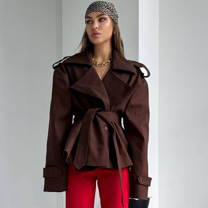 Damer Elegant Trenchcoat med midjebälte och vid passform Mirla-Eva Jonsson