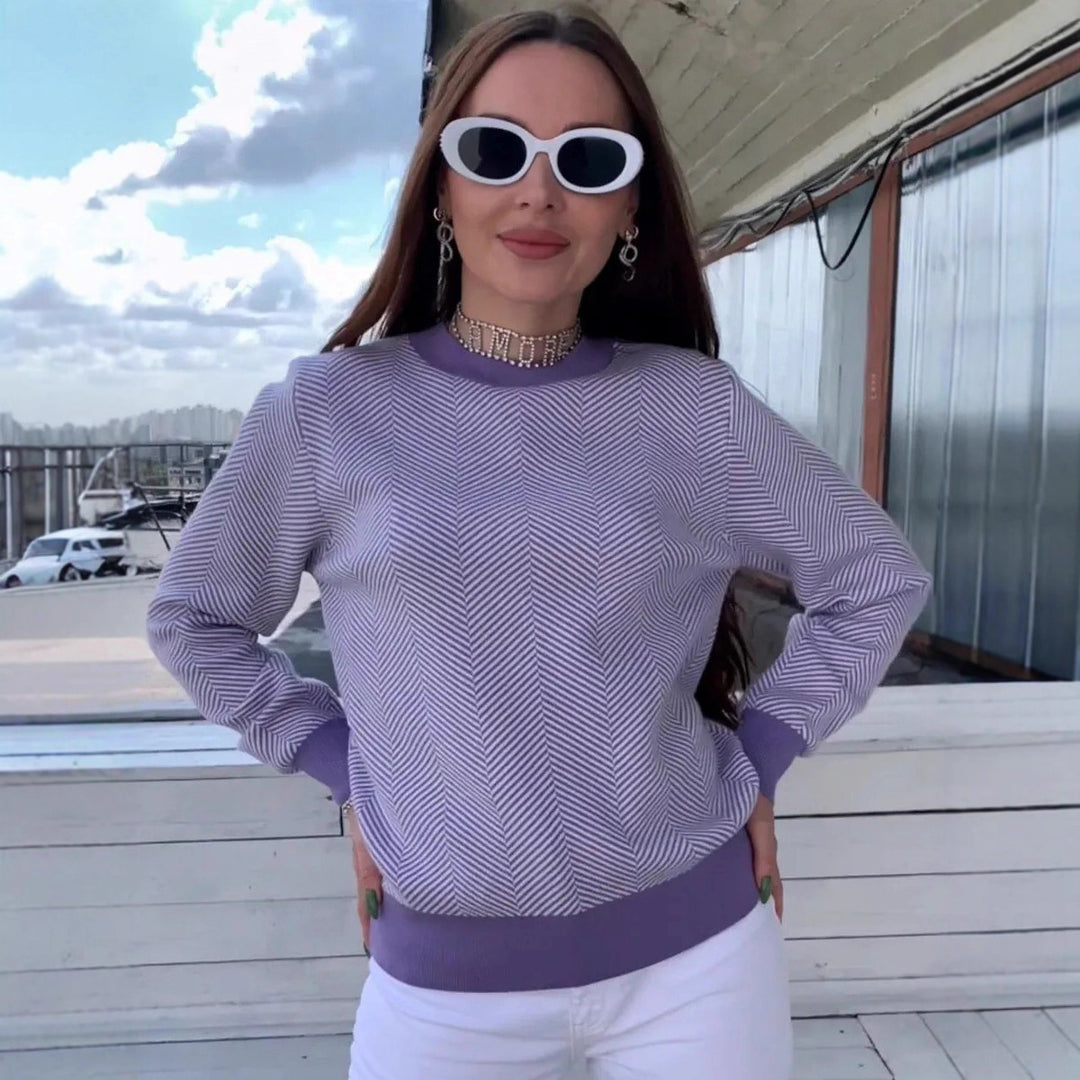 Damer Elegant Tröja med Zickzack-Mönster Mirla-Eva Jonsson