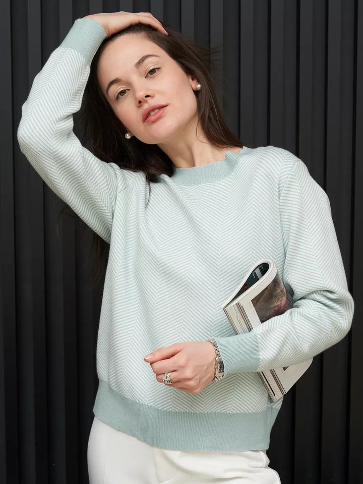 Damer Elegant Tröja med Zickzack-Mönster Mirla-Eva Jonsson