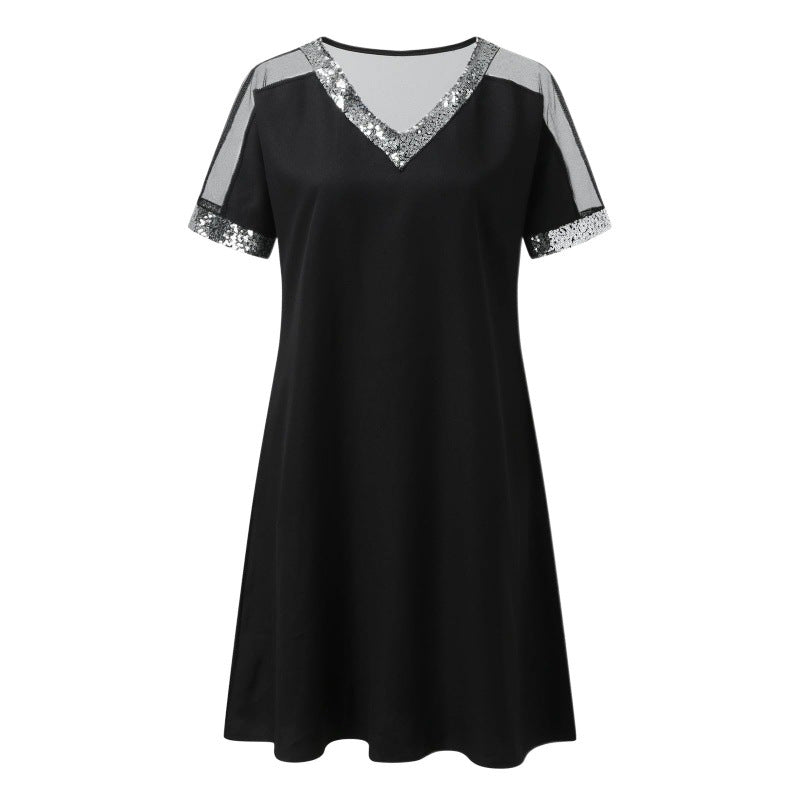 Damer Elegant Tunika Klänning med Paljetter Eva Jonsson-Eva Jonsson