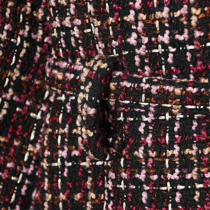Damer Elegant Tweed Jacka med Dekorativa Knappar och Avtagbart Midjebälte Mirla-Eva Jonsson