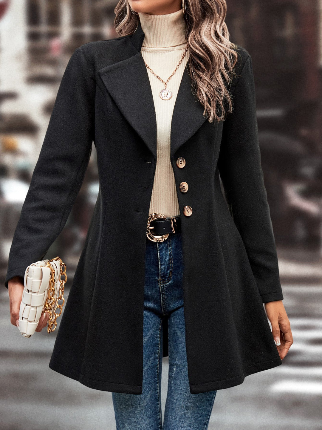 Damer Elegant Ull-Långjacka Eva Jonsson-Eva Jonsson