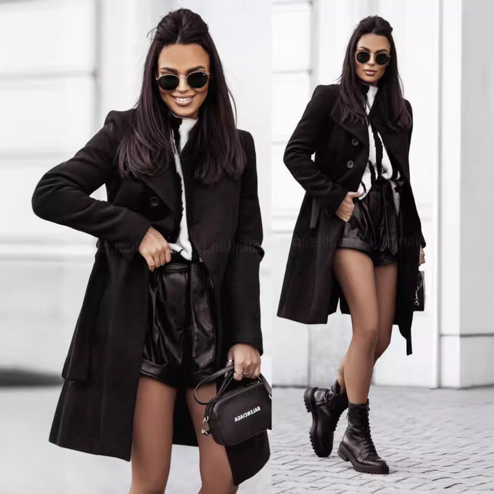 Damer Elegant Ull-Trenchcoat Mirla-Eva Jonsson