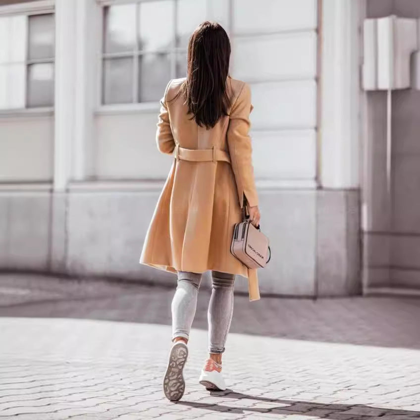 Damer Elegant Ull-Trenchcoat Mirla-Eva Jonsson