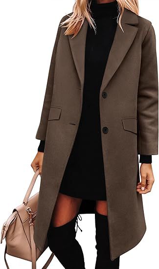 Damer Elegant Ull-Trenchcoat med klassisk Revers Mirla-Eva Jonsson