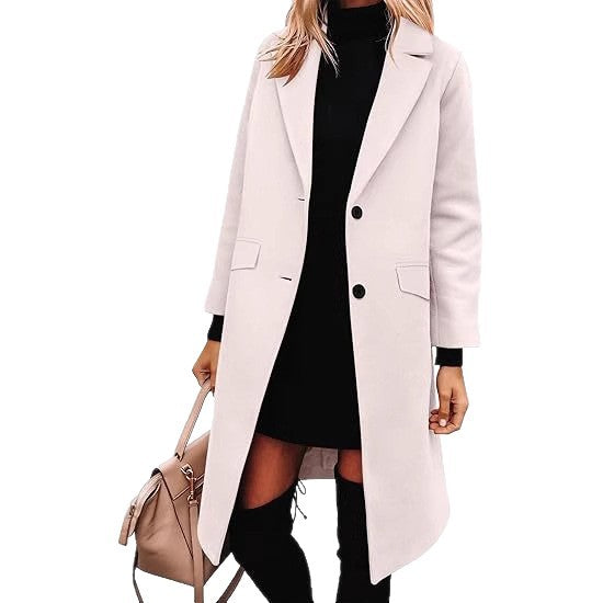 Damer Elegant Ull-Trenchcoat med klassisk Revers Mirla-Eva Jonsson