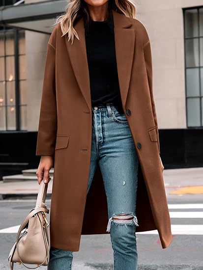 Damer Elegant Ull-Trenchcoat med klassisk Revers Mirla-Eva Jonsson