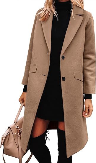 Damer Elegant Ull-Trenchcoat med klassisk Revers Mirla-Eva Jonsson