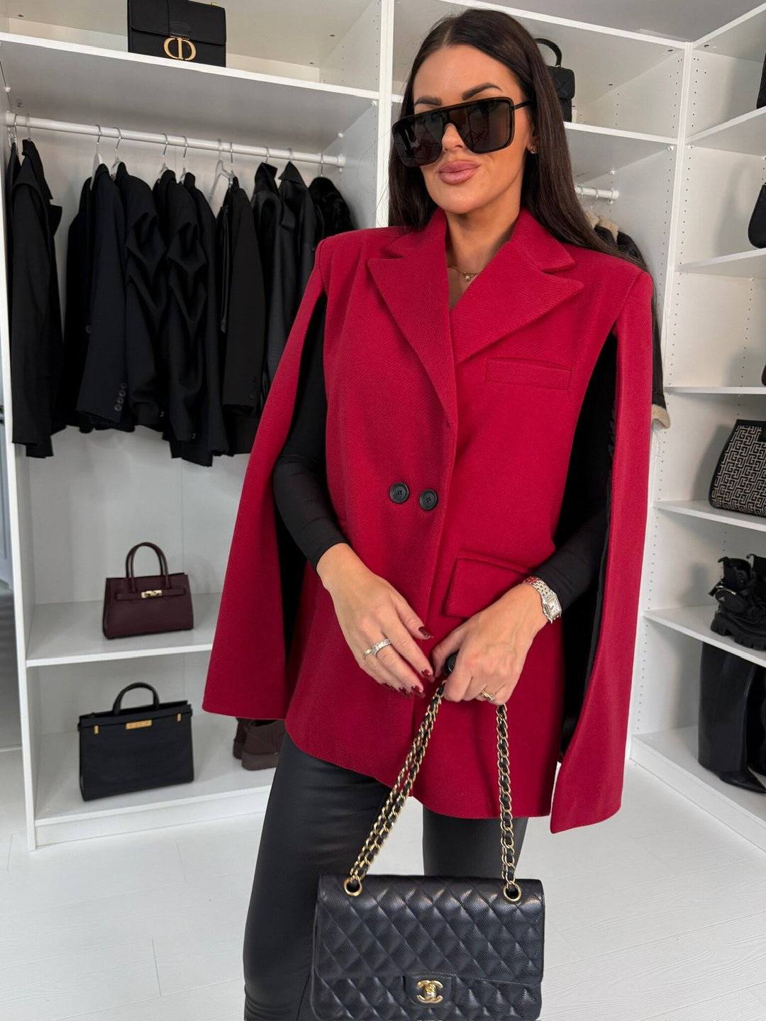 Damer Elegant Ull-Väst med Huva och Dubbla Knappar Mirla-Eva Jonsson