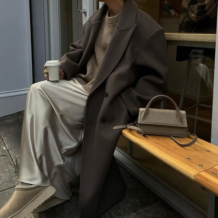 Damer Elegant Ullkapp i Dubbelknapp Stil Eva Jonsson-Eva Jonsson