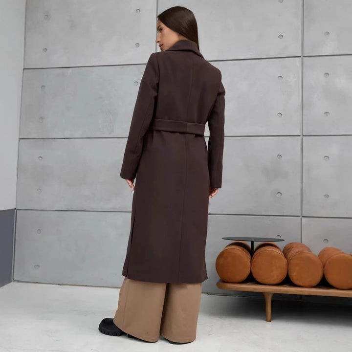 Damer Elegant Ullkappa i dubbelknäppt design Mirla-Eva Jonsson