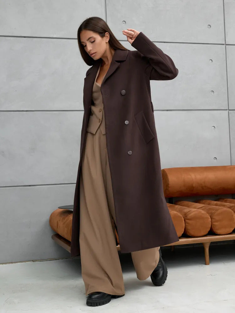 Damer Elegant Ullkappa i dubbelknäppt design Mirla-Eva Jonsson