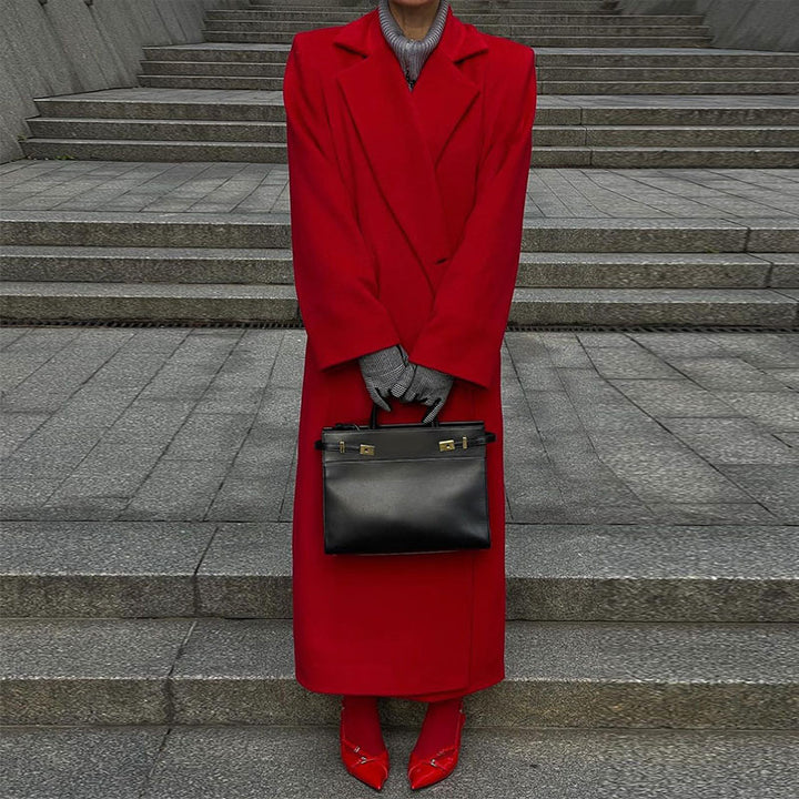 Damer Elegant Ullkappa med Oversized-snitt och snygg Revers Eva Jonsson-Eva Jonsson
