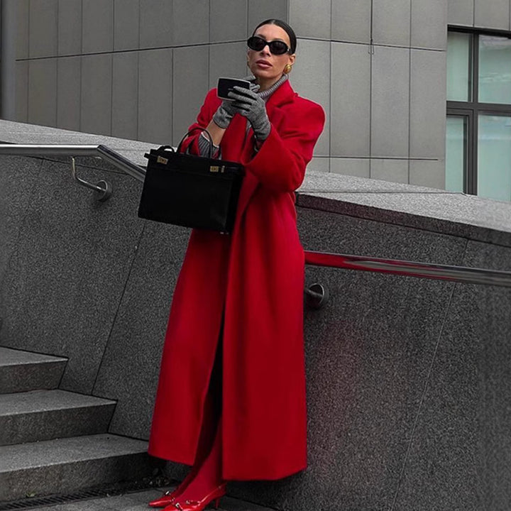 Damer Elegant Ullkappa med Oversized-snitt och snygg Revers Eva Jonsson-Eva Jonsson