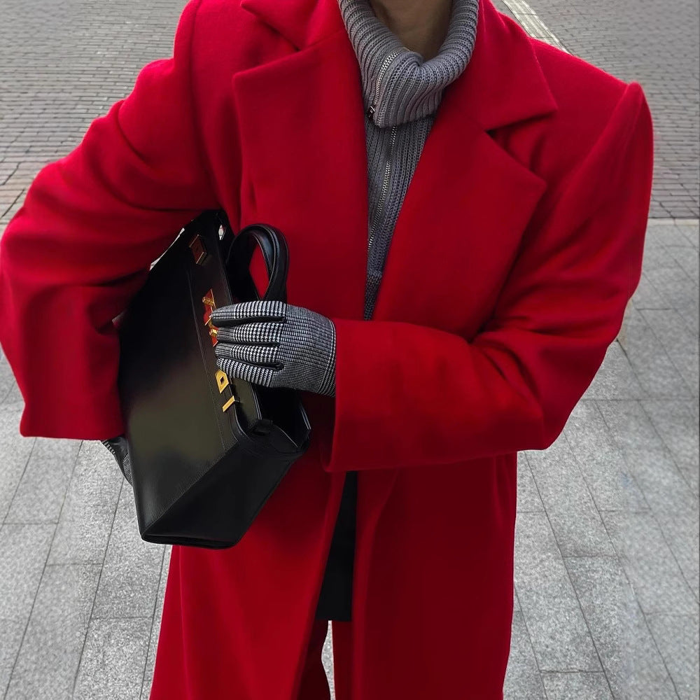 Damer Elegant Ullkappa med Oversized-snitt och snygg Revers Eva Jonsson-Eva Jonsson