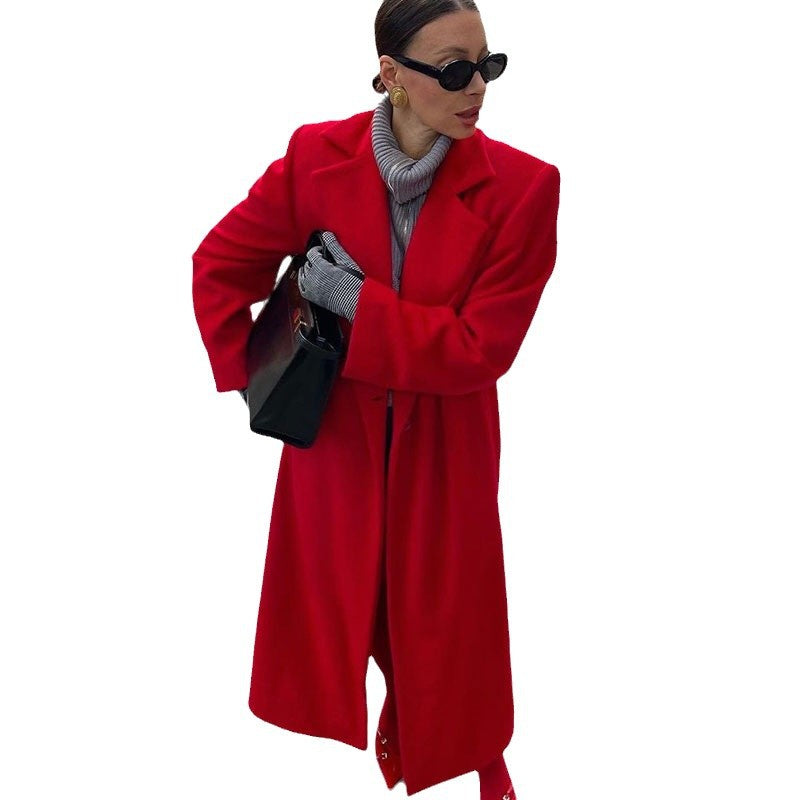 Damer Elegant Ullkappa med Oversized-snitt och snygg Revers Eva Jonsson-Eva Jonsson