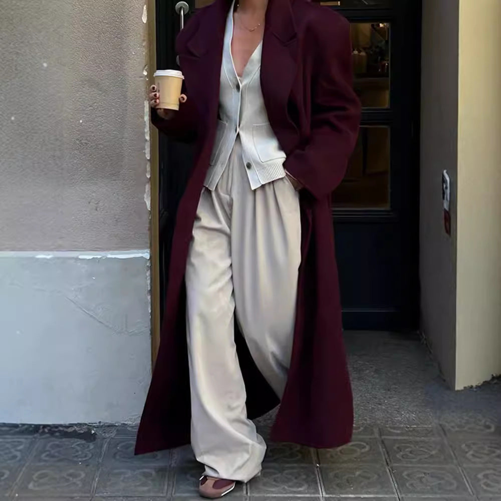 Damer Elegant Ullkappa med dubbelknappat design Mirla-Eva Jonsson