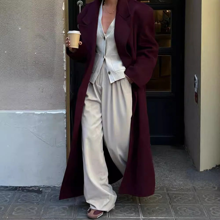 Damer Elegant Ullkappa med dubbelknappat design Mirla-Eva Jonsson