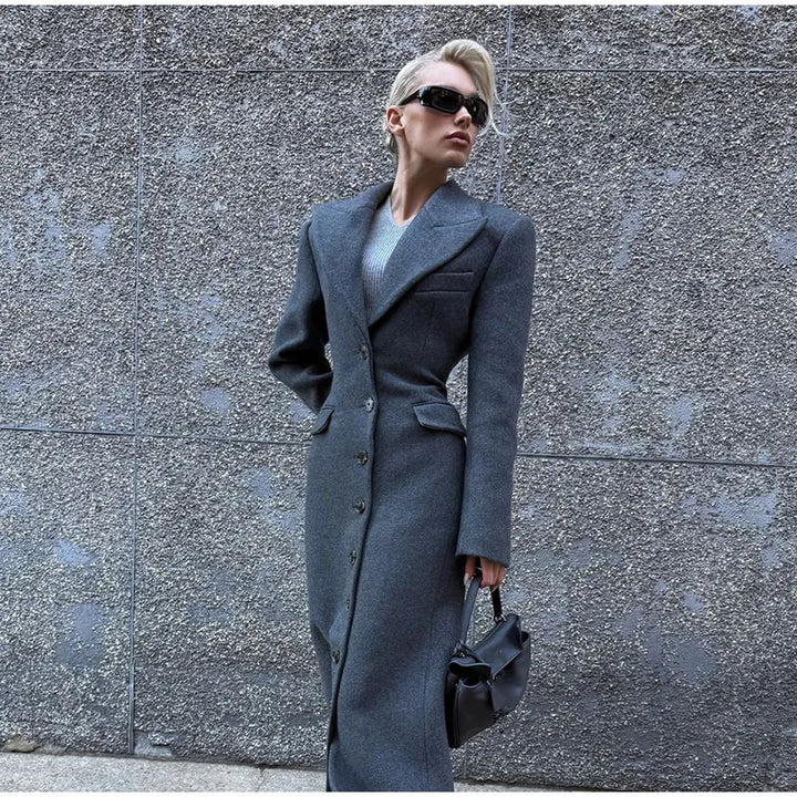 Damer Elegant Ullkappa med figursydd passform och långa ärmar Mirla-Eva Jonsson