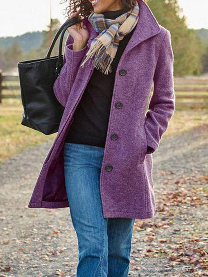 Damer Elegant Ullkappa med stor Krage Mirla-Eva Jonsson