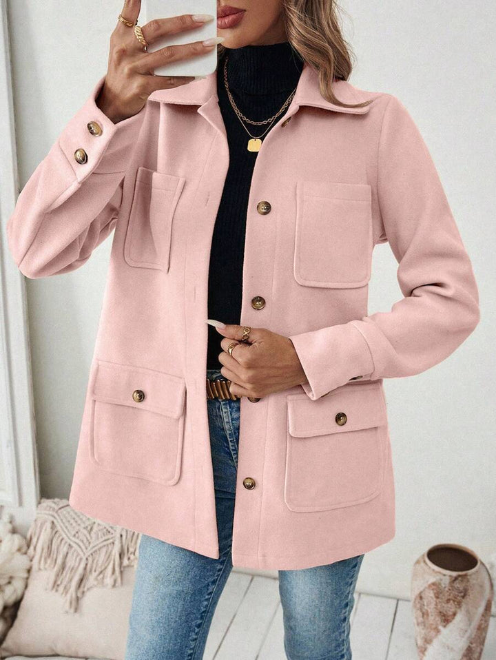Damer Elegant Utility-jacka med bröstfickor och knapplist Mirla-Eva Jonsson