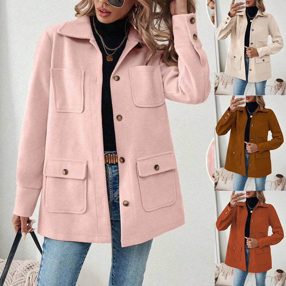 Damer Elegant Utility-jacka med bröstfickor och knapplist Mirla-Eva Jonsson