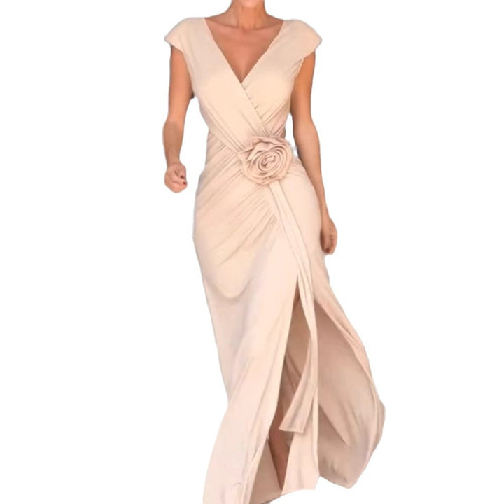 Damer Elegant Väska Klänning med blommig detalj och slits Mirla-Eva Jonsson