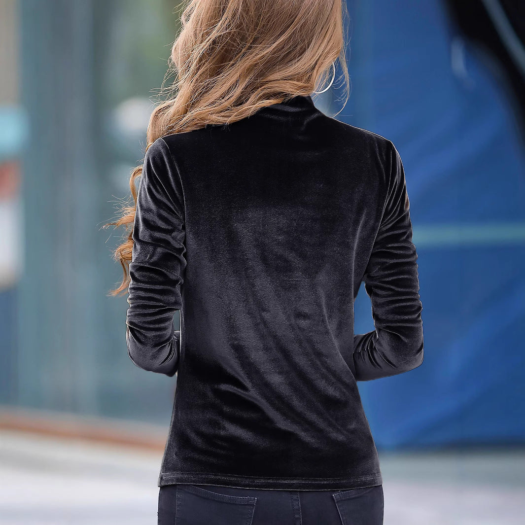 Damer Elegant Velourstopp med hög krage Mirla-Eva Jonsson