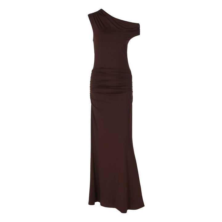Damer Elegant Vik Maxi Klänning med asymmetrisk Axeldel Mirla-Eva Jonsson