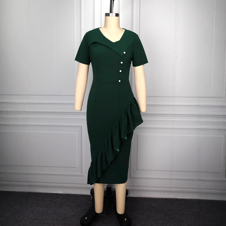 Damer Elegant Wickelkleid med Rüschendetails Mirla-Eva Jonsson