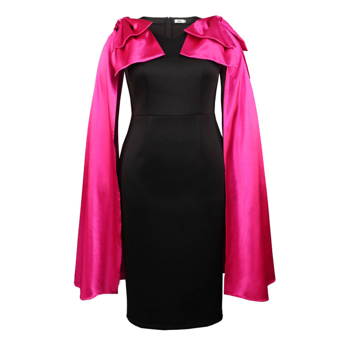 Damer Elegant Wickelkleid med dramatiskt Cape-Uttal Mirla-Eva Jonsson