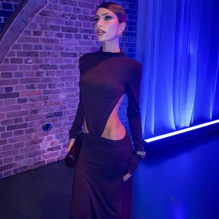 Damer Elegant Wickelkleid mit langen Ärmel und Raffung Mirla-Eva Jonsson