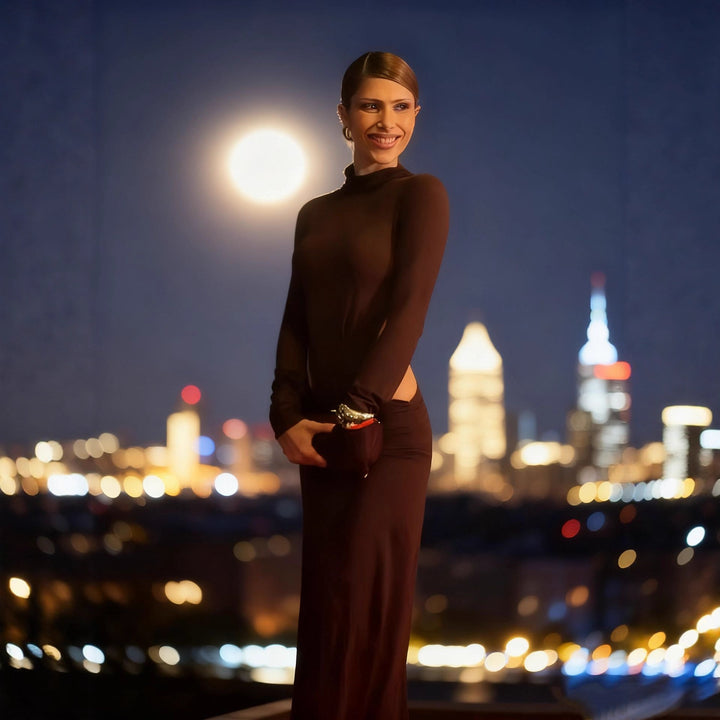 Damer Elegant Wickelkleid mit langen Ärmel und Raffung Mirla-Eva Jonsson